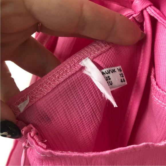 Princess Polly Pink  Ensley Open Back Wrap Dress 12 - Picture 7 of 9